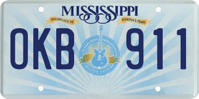 MS license plate OKB911