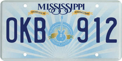 MS license plate OKB912