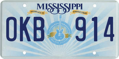 MS license plate OKB914