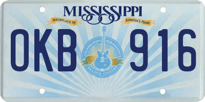 MS license plate OKB916