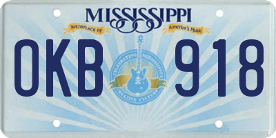 MS license plate OKB918
