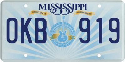 MS license plate OKB919