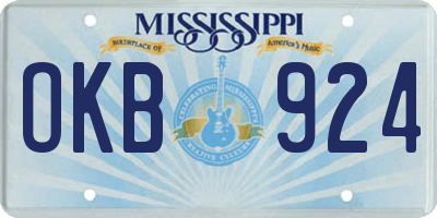 MS license plate OKB924