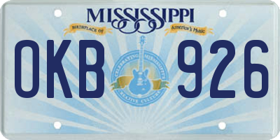 MS license plate OKB926