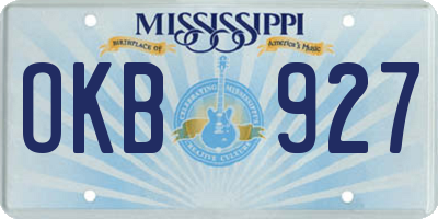 MS license plate OKB927