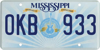 MS license plate OKB933