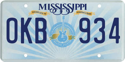 MS license plate OKB934