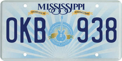 MS license plate OKB938