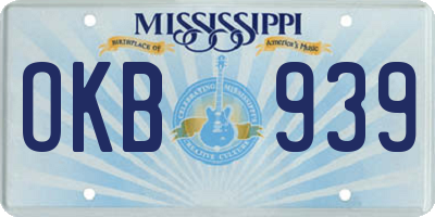 MS license plate OKB939
