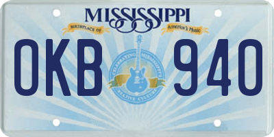 MS license plate OKB940
