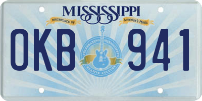 MS license plate OKB941