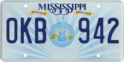 MS license plate OKB942