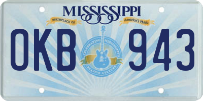 MS license plate OKB943