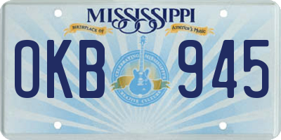 MS license plate OKB945