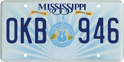 MS license plate OKB946