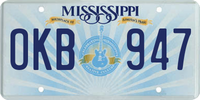 MS license plate OKB947