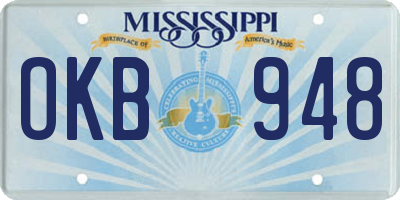 MS license plate OKB948