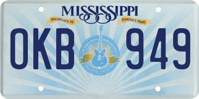 MS license plate OKB949