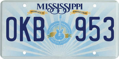 MS license plate OKB953