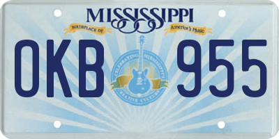 MS license plate OKB955
