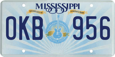 MS license plate OKB956