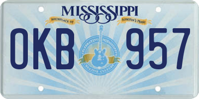 MS license plate OKB957