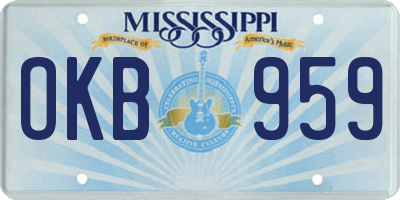 MS license plate OKB959