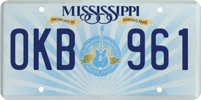 MS license plate OKB961