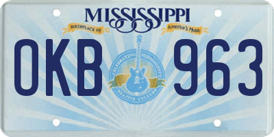 MS license plate OKB963