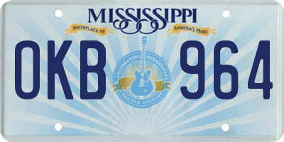 MS license plate OKB964