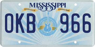 MS license plate OKB966