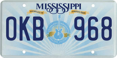 MS license plate OKB968