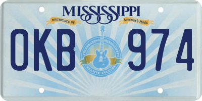 MS license plate OKB974