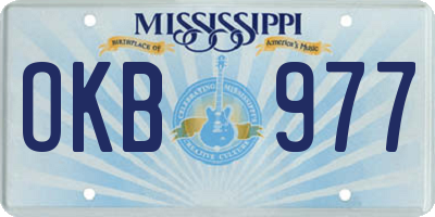MS license plate OKB977