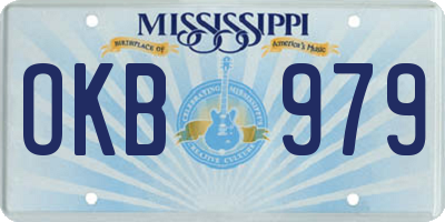 MS license plate OKB979