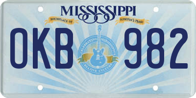 MS license plate OKB982