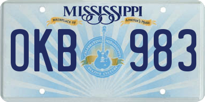 MS license plate OKB983