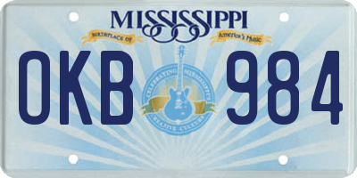 MS license plate OKB984