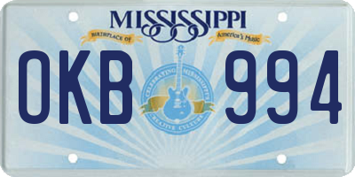 MS license plate OKB994