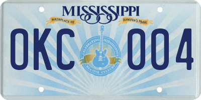 MS license plate OKC004
