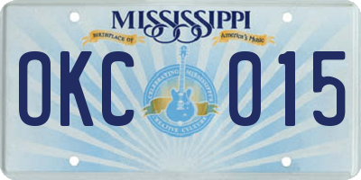 MS license plate OKC015