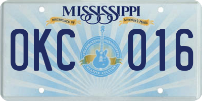 MS license plate OKC016