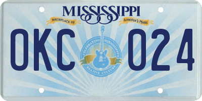 MS license plate OKC024