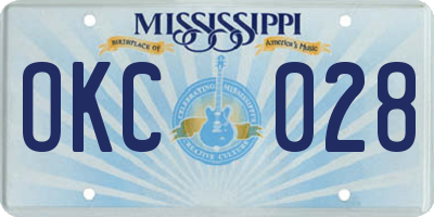 MS license plate OKC028