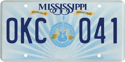MS license plate OKC041