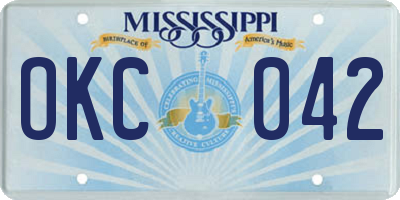 MS license plate OKC042