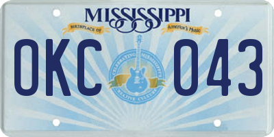 MS license plate OKC043