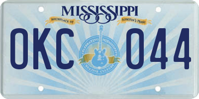 MS license plate OKC044