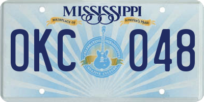 MS license plate OKC048