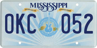 MS license plate OKC052